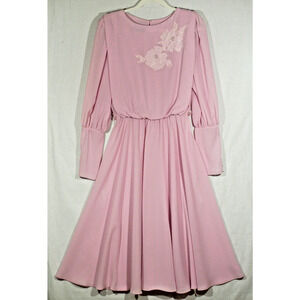 VTG Ursula of Switzerland Pink Floral Cocktail Dress Size 9/10